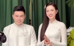 Hoa hậu Đỗ Hà rạng rỡ bên chồng thiếu gia trong Lễ nạp tài