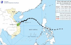 Bão số 12 suy yếu, hướng về đất liền Đà Nẵng đến Quảng Ngãi