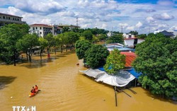 Chống tràn khẩn cấp đê Hà Châu, ứng phó với lũ trên sông Cầu thuộc Thái Nguyên