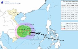Bão số 15 giảm cường độ, đổi hướng và tiếp tục di chuyển chậm