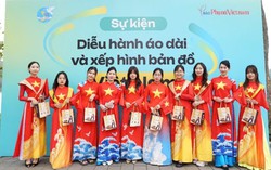 Nhãn hàng Nguyên Xuân đồng hành hoạt động diễu hành áo dài và xếp hình bản đồ Việt Nam