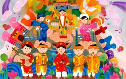 32 tác phẩm đoạt giải cuộc thi vẽ tranh quốc tế "Rực rỡ Việt Nam"