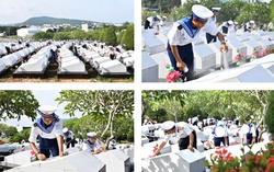 Cán bộ, chiến sĩ Vùng 5 Hải quân làm đẹp Nghĩa trang liệt sĩ Phú Quốc