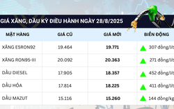 Giá xăng tăng gần 300 đồng/lít