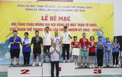 Bế mạc Hội thao chào mừng Đại hội đại biểu Đảng bộ Mặt trận Tổ quốc, các đoàn thể Trung ương lần thứ I