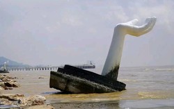 Những bàn tay “khổng lồ” xiêu vẹo trên bãi biển: Cộng đồng mạng “dậy sóng”