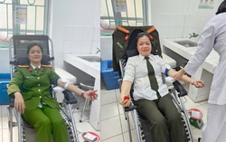 2 nữ Trung tá Công an kịp thời hiến máu cứu người