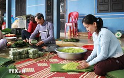 Làng nghề Đại An Khê giữ nét đẹp truyền thống bánh tét mặt trăng dịp Tết