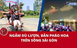 Ngắm dù lượn, bắn pháo hoa trên sông Sài Gòn