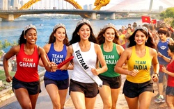 Người đẹp quốc tế tham gia chạy tiếp sức tại Miss Heritage Global Relay Run 2026