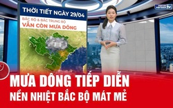 Bản tin thời tiết ngày 29/4: Mưa dông tiếp diễn ở Bắc Bộ, nền nhiệt mát vào ban đêm