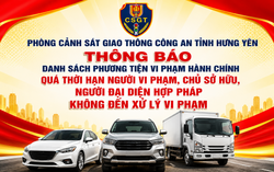 Thông báo danh sách phương tiện vi phạm hành chính quá thời hạn người vi phạm, chủ sở hữu, người đại diện hợp pháp không đến xử lý vi phạm