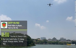 Công an Hà Nội dùng UAV giám sát, xử lý vi phạm trật tự đô thị từ trên cao
