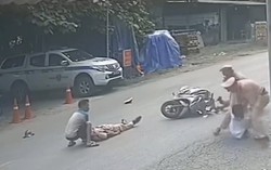 Tạm giữ 2 đối tượng tông Trung tá CSGT nhập viện