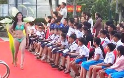 Thí sinh hoa hậu trình diễn áo tắm trước học sinh, đơn vị tổ chức cuộc thi bị phạt 60 triệu đồng