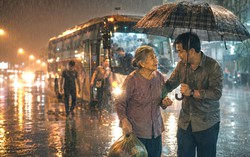 Chuyến xe đi qua cơn mưa