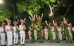 Đoàn nghi lễ Công an nhân dân biểu diễn tại Ngày hội Mottainai 2019