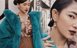 Châu Bùi trang điểm đính ngọc trai lên mắt, khẳng định khí chất quý cô sành điệu