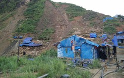Bãi vàng Nậm Xây bị lũ cô lập
