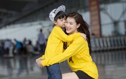 Hoa hậu Phí Thùy Linh tranh thủ đi du lịch để chăm sóc con