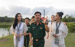 Á hậu Trương Thị May, Hoàng My thích thú với vườn rau, ao cá tăng gia của chiến sĩ Tây Ninh