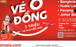 AirAsia tung ra thị trường 3 triệu vé khuyến mãi 0 đồng