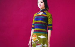 Lan Hương đưa cổng làng lên tà áo dài