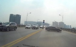 Xử phạt nữ tài xế quay đầu ô tô trên cầu Vĩnh Tuy
