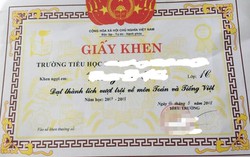 Mẹ bức xúc vì con học giỏi nhất lớp 1 chỉ được nhận giấy khen từng mặt