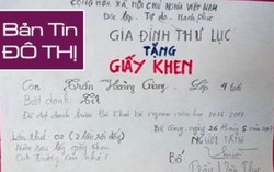 Bố tặng giấy khen tự chế để động viên con