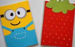 Hướng dẫn làm bìa sách vở hình Minion và dâu tây dễ thương tặng bé