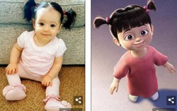 Buộc tóc lên, bé gái giống hệt nhân vật hoạt hình Disney