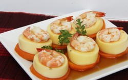 Ngon miệng với đậu hũ trứng hấp tôm