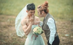 Ảnh cưới 'đổi vai' của cặp vợ chồng 9X
