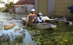 Chương Mỹ tràn ngập rác sau khi nước rút