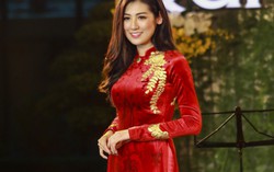 Á hậu Tú Anh lộng lẫy với áo dài dát vàng 