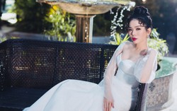 Lệ Quyên diện váy cô dâu, chụp ảnh cưới một mình