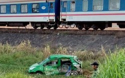 Tàu hỏa húc văng taxi Mai Linh, 2 bà cháu đi xe tử vong tại chỗ