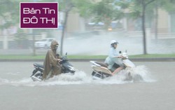 Mưa trắng trời, Hà Nội chìm trong biển nước