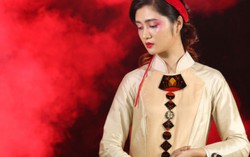 NTK Xuân Thu đưa sơn mài lên áo dài