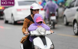 Người Hà Nội co ro trong gió lạnh giữa ngày hè