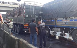 Tai nạn trên quốc lộ 1A, đầu xe tải nát vụn