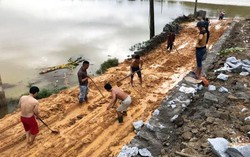 Nhà trai cào bùn dọn đường để rước dâu trong đám cưới ngày lụt