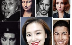 Ngỡ ngàng nữ blogger biến hình thành Cristiano Ronaldo, Johnny Depp