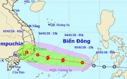 Cơn bão đầu tiên năm 2018 hướng vào Nam Trung bộ