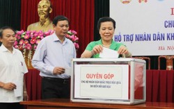 Vận động phụ nữ ủng hộ vùng ảnh hưởng thiên tai