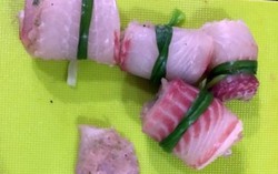 Cá diêu hồng cuộn giò sống chiên giòn