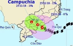 Bão số 9 đi vào đất liền từ Bình Thuận đến Bến Tre gây mưa rất to