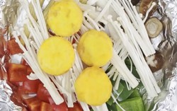 Đậu phụ non chiên giòn hấp nấm đổi món ngày cuối tuần