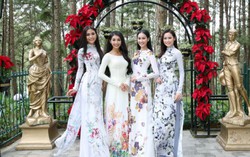 Mâu Thủy, Hoàng Thùy, Ngọc Thúy, Cẩm Tiên đọ dáng trong tà áo dài